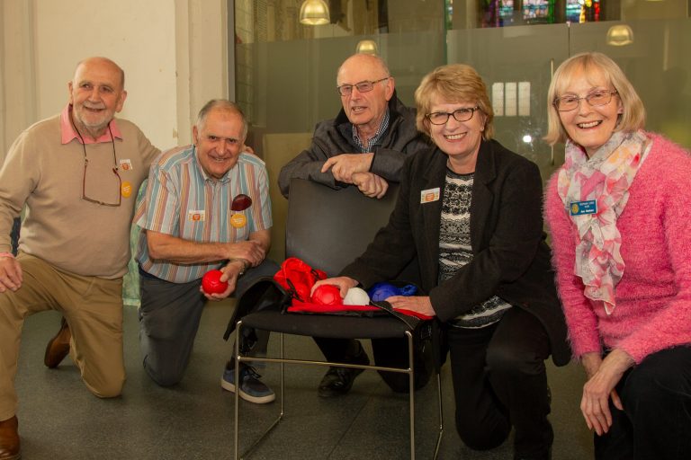 Reepham Lions Present Boccia Set to Sunshine Memory Cafe