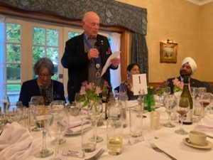 Reepham Lions President addresses the Charter Lunch