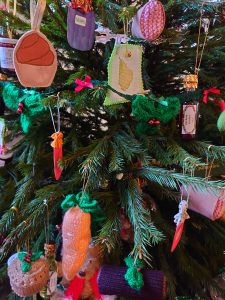 Christmas Tree with Food-like Decorations