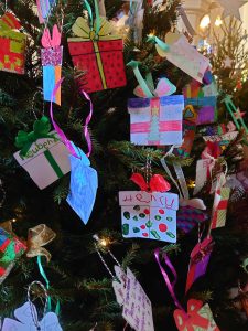 Hand made decorations on Christmas Tree